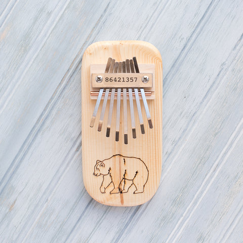 Bear Engraved Thumb Piano
