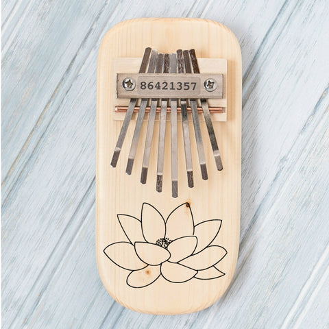 Lotus Flower Engraved Thumb Piano