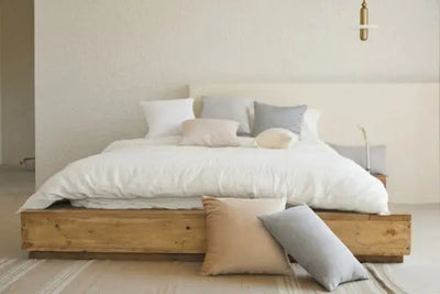 Modern farmhouse bedspread sourced and made in America.