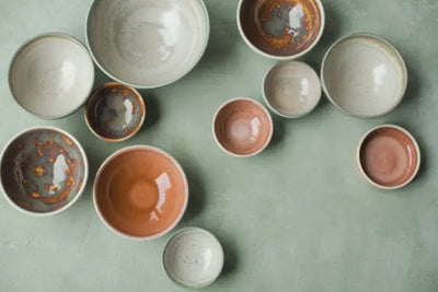 A collection of pottery bowls.