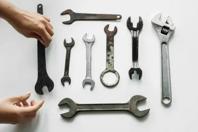 A set of wrenches.