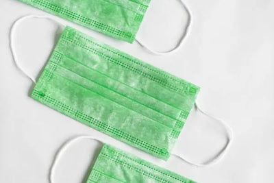 Green medical masks.