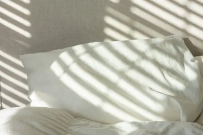 White fitted pillowcases made in the USA.