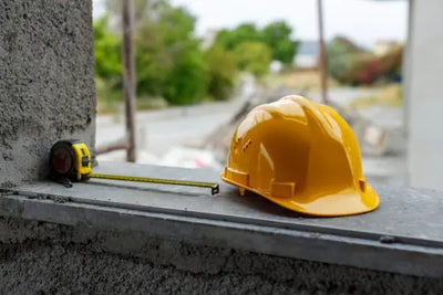 Yellow construction helmet.