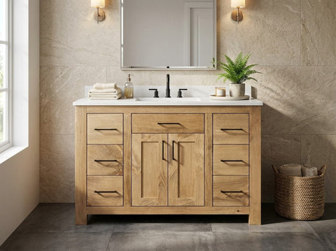 Custom Single Sink Bathroom Vanity – Shaker Style Wood Cabinet | Made in USA | Model #1063 Limitless Woodworking  item