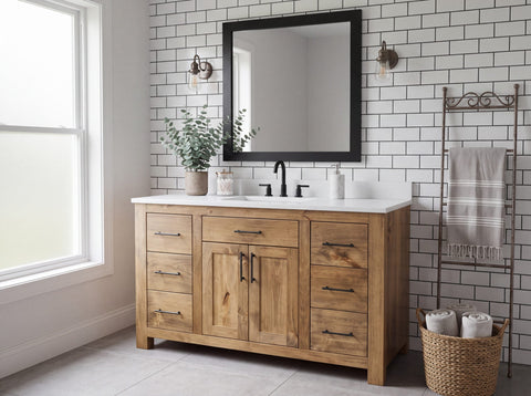 Custom Single Sink Bathroom Vanity – Shaker Style Wood Cabinet | Made in USA | Model #1063 Limitless Woodworking  item