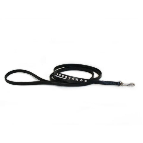 1/2 Inch Genuine Leather Dog Leash with Swarovski Crystals – Handcrafted Bridle Leather | Made in USA Auburn Leathercrafters  item