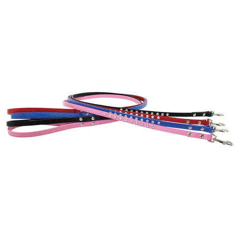 1/2 Inch Genuine Leather Dog Leash with Swarovski Crystals – Handcrafted Bridle Leather | Made in USA Auburn Leathercrafters  item