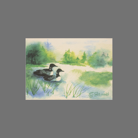Set of 8 Loons on the Lake Greeting Cards – Blank Nature Note Cards | Made in USA JuLu Cards  Blank Cards