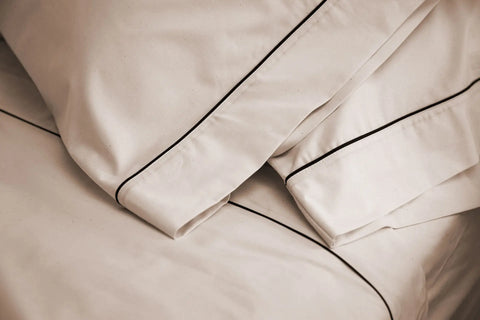 100% Cotton Bed Sheet Set with Piping – USA-Made Luxury Sheets | Crisp, Cool, & Elegant Design American Blossom Linens  Bed Sheets