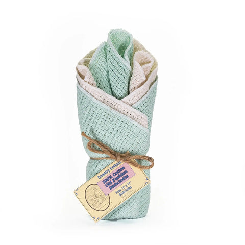 100% Cotton Dishcloths 11" X 11" Carolina Cotton  Dishcloths 13.00 11"x11" Cotton Dishcloths - 2 Mint Green & 2 Natur