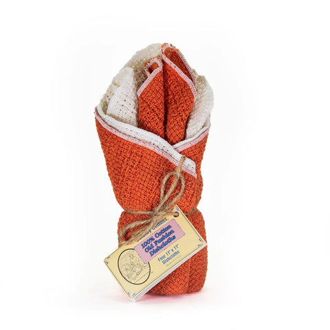 100% Cotton Dishcloths 11" X 11" Carolina Cotton  Dishcloths 13.00 11"x11" Cotton Dishcloths - 2 Paprika & 2 Natural