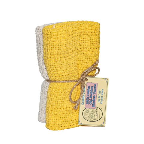 100% Cotton Kitchen Towels 24” X 15” Carolina Cotton  Kitchen Towels 13.00 1 Goldenrod & 1 Natural