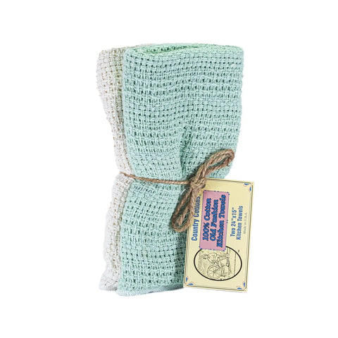 100% Cotton Kitchen Towels 24” X 15” Carolina Cotton  Kitchen Towels 13.00 1 Mint Green & 1 Natural
