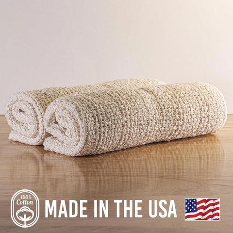100% Cotton Kitchen Towels 24x15 Inch – Absorbent Waffle Weave | Made in USA Carolina Cottons  Kitchen Towels