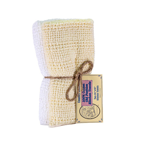 100% Cotton Kitchen Towels 24x15 Inch – Absorbent Waffle Weave | Made in USA Carolina Cottons  Kitchen Towels