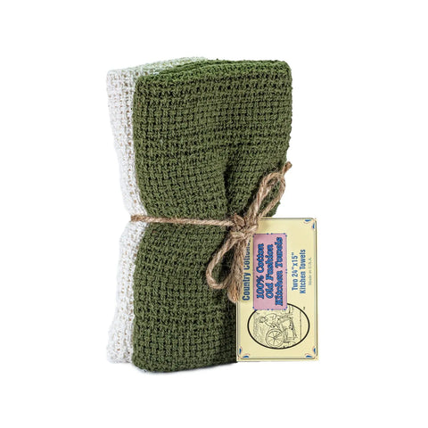 100% Cotton Kitchen Towels 24x15 Inch – Absorbent Waffle Weave | Made in USA Carolina Cottons  Kitchen Towels