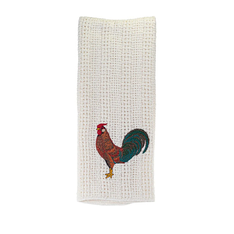100% Cotton Novelty Embroidered Kitchen Towels  24" X 15" Carolina Cotton  Dish Towels 13.00 Country Rooster