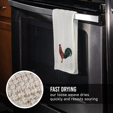 100% Cotton Novelty Embroidered Kitchen Towels  24" X 15" Carolina Cotton  Dish Towels