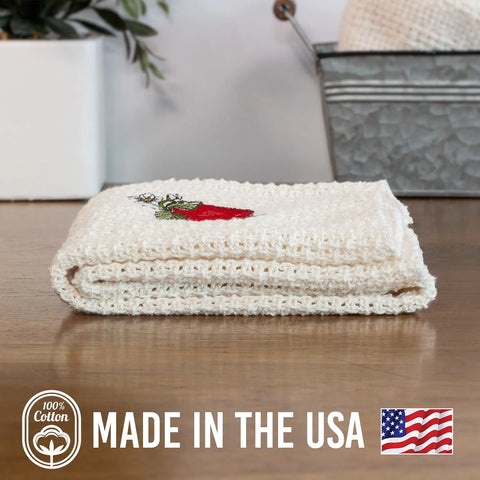 100% Cotton Novelty Embroidered Kitchen Towels  24" X 15" Carolina Cotton  Dish Towels