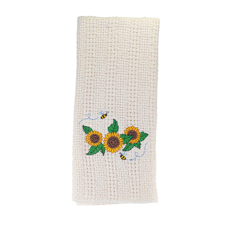 100% Cotton Novelty Embroidered Kitchen Towels  24" X 15" Carolina Cotton  Dish Towels 13.00 Sunflowers