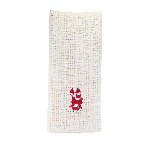 100% Cotton Novelty Embroidered Kitchen Towels  24" X 15" Carolina Cotton  Dish Towels 13.00 Candy Cane