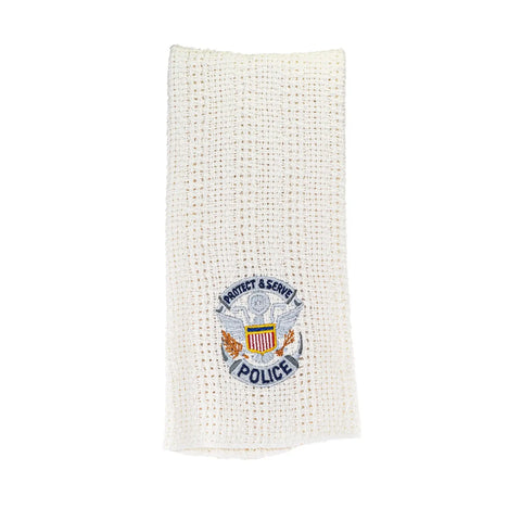 100% Cotton Novelty Embroidered Kitchen Towels  24" X 15" Carolina Cotton  Dish Towels 13.00 Police