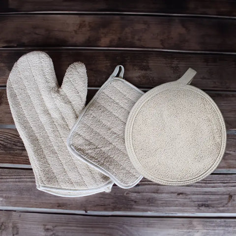 100% Cotton Oven Mitts and Pot Holders Set | Made in USA Carolina Cottons  Pot Holder, Oven Mitt