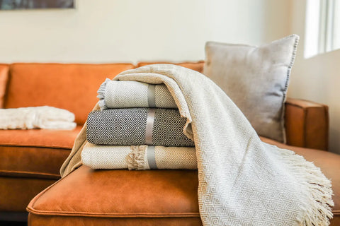 100% Cotton Patterned (Large) Throw Blankets - 58" X 62" Carolina Cotton  Throw Blankets Patterned
