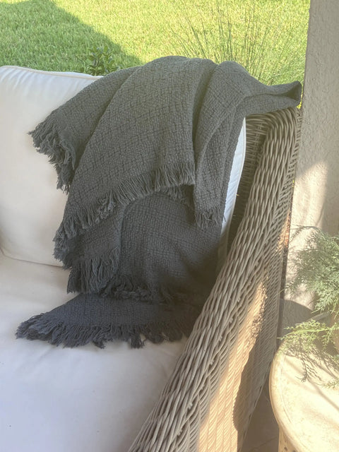100% Cotton Throw Blanket 50x60 Inch – Cozy Warmth | Made in USA Carolina Cottons  Throw Blankets
