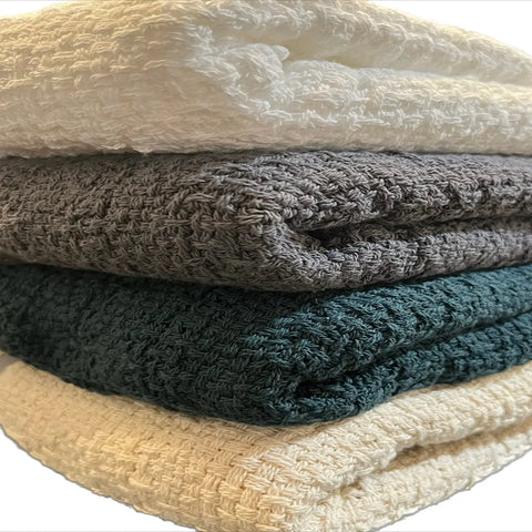 100% Cotton Throw Blanket 50x60 Inch – Cozy Warmth | Made in USA Carolina Cottons  Throw Blankets