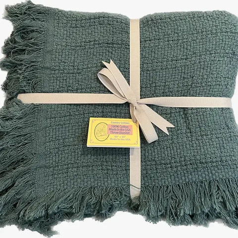 100% Cotton Throw Blanket 50x60 Inch – Cozy Warmth | Made in USA Carolina Cottons  Throw Blankets