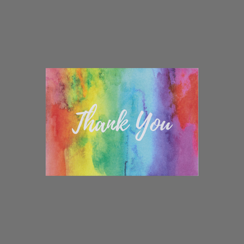 Pack Of 8 Thank You Cards – Watercolor Rainbow Design 3.5x5 Inch | Made In USA JuLu Cards  Thank You Cards