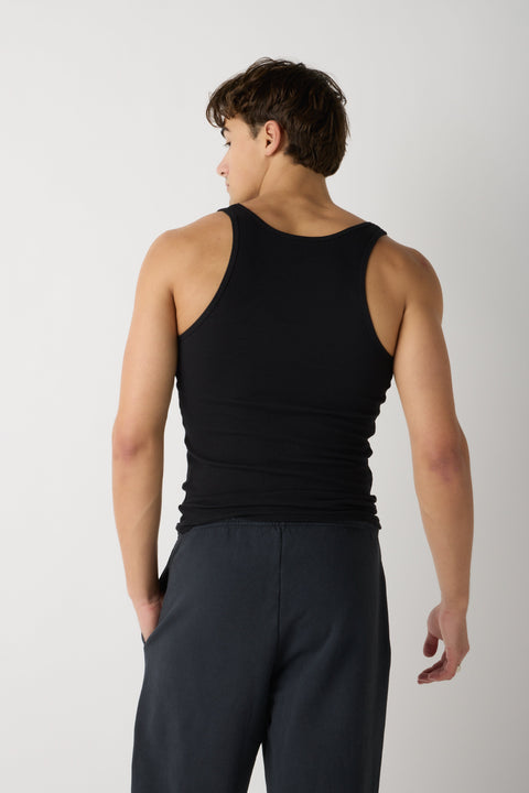 Mens Classic Ribbed Tank Top 2X1 Texture – Comfortable Stretch Fit | Made in USA Apparel Essentials US Standard Apparel  product