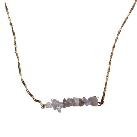 10K Gold Plated Citrine Gemstone Bar Necklace – Delicate 20 Inch Chain | Made in USA by Michelle Marie Boutique Michelle Marie Boutique  Necklace