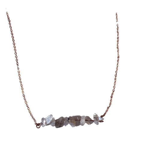 10K Gold Plated Citrine Gemstone Bar Necklace – Delicate 20 Inch Chain | Made in USA by Michelle Marie Boutique Michelle Marie Boutique  Necklace