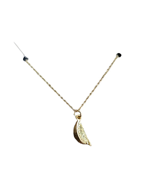 10k Gold Plated Lemon Charm Necklace – Adjustable 3-Inch Extender | Handcrafted Summer Jewelry Made in USA Michelle Marie Boutique  Necklace