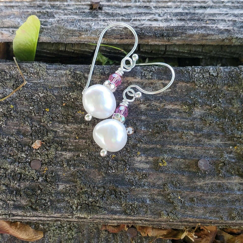 10mm Freshwater Baroque Pearl Dangle Earrings – Handmade in USA Alexa Martha Designs  Earrings