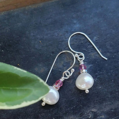10mm Freshwater Baroque Pearl Dangle Earrings – Handmade in USA Alexa Martha Designs  Earrings