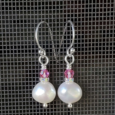 10mm Freshwater Baroque Pearl Dangle Earrings – Handmade in USA Alexa Martha Designs  Earrings