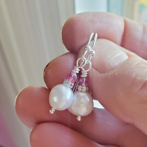 10mm Freshwater Baroque Pearl Dangle Earrings – Handmade in USA Alexa Martha Designs  Earrings