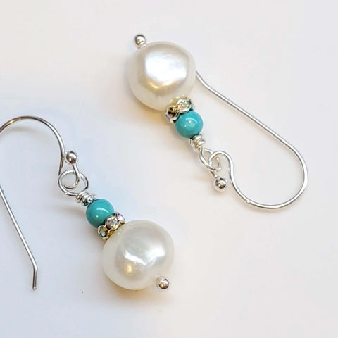 10mm Freshwater Baroque Pearl Dangle Earrings – Handmade in USA Alexa Martha Designs  Earrings