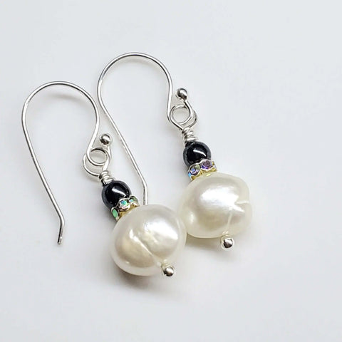 10mm Freshwater Baroque Pearl Dangle Earrings – Handmade in USA Alexa Martha Designs  Earrings