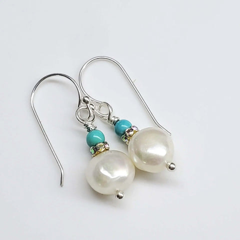 10mm Freshwater Baroque Pearl Dangle Earrings – Handmade in USA Alexa Martha Designs  Earrings