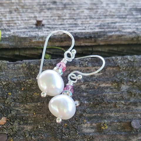 10mm Freshwater Baroque Pearl Dangle Earrings – Handmade in USA Alexa Martha Designs  Earrings