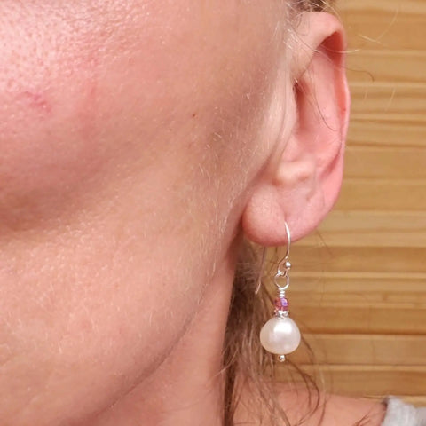 10mm Freshwater Baroque Pearl Dangle Earrings – Handmade in USA Alexa Martha Designs  Earrings