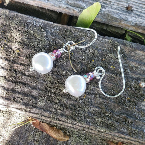 10mm Freshwater Baroque Pearl Dangle Earrings – Handmade in USA Alexa Martha Designs  Earrings