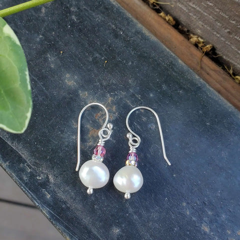10mm Freshwater Baroque Pearl Dangle Earrings – Handmade in USA Alexa Martha Designs  Earrings