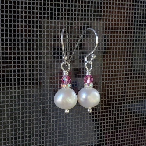 10mm Freshwater Baroque Pearl Dangle Earrings – Handmade in USA Alexa Martha Designs  Earrings