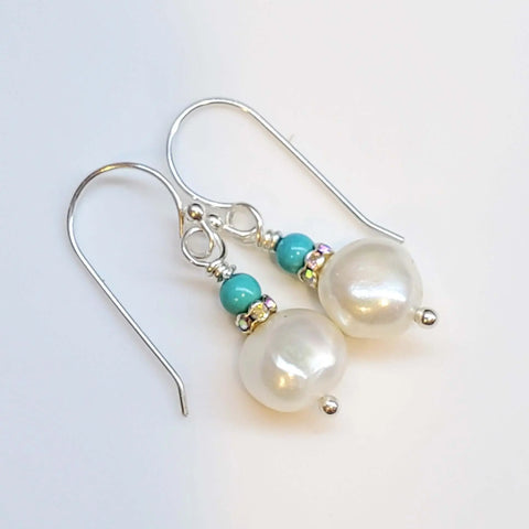 10mm Freshwater Baroque Pearl Dangle Earrings – Handmade in USA Alexa Martha Designs  Earrings